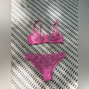 Journelle Romy Demi Bra & Bikini Brief Set - Pink Lace